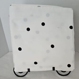 kate spade White Black Polk Dots Cotton Queen Flat Sheet